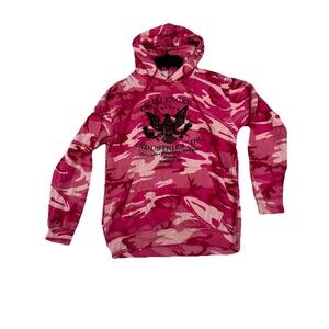 Challenger Industries Inc Pink Camo Hoodie Small Kimball NE Graphic Sweatshirt S